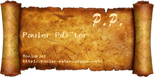 Pauler Péter névjegykártya