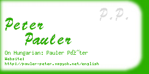 peter pauler business card
